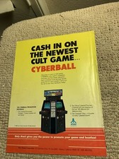 ORIGINAL 11-8 1/4” Cyberball atari Cash In Chase H.Q ARCADE VIDEO GAME FLYER picture