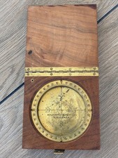 Vintage Surveyor Compass in Walnut Case w/ Piano Hinge - New Mexico +FAST SHIP picture
