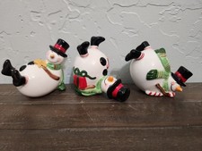 Vintage Fritz And Floyd Christmas Snowman Tumblers picture