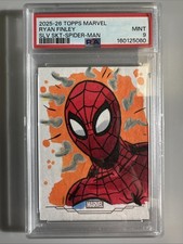 2025 Topps Chrome Marvel Studios Spider-Man Ryan Finley Sketch #1/1 PSA 9 picture