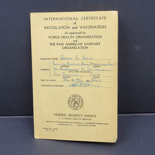 Vintage Ephemera 1953 International Certificate of Inoculation and Vaccine picture