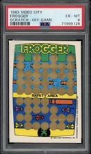 1983 VIDEO CITY FROGGER Scratch Off Game PSA 6 Non Sport Card Vintage Sticker picture