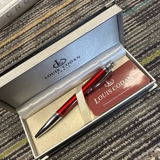 Louis Codan Pen Ball Point Red and Silver Pen NOS In Box Vintage picture