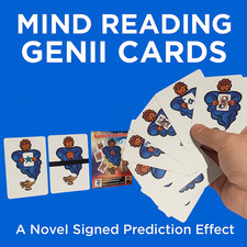 MIND READING GENII CARDS Close Up Magic Trick Pack Signed Prediction Out Lunch picture
