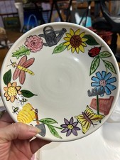 Vintage 1997 Hand-Painted Garden Plate - 8