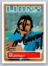 1983 Topps Ed Murray Autographed Football Card #68 Detroit Lions Kicker picture