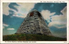 Ames Monument Sherman Hill Wyoming Lincoln Highway Vintage Linen Postcard picture