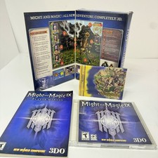 Might and Magic IX PC 2002 Big Box CIB 2 Disc Manual Unfolded Map 3DO picture