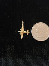 Vintage DC10 Airplane Shaped Pendant 14kt Gold picture