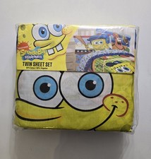 Vintage SpongeBob Sports SquarePants 3 Piece Twin Sheet Set 💥💥 picture