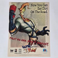 Earthworm Jim Sega Game Gear Eat Dirt Print Ad/Poster Art picture