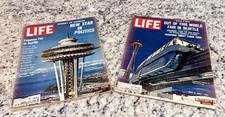 2 Vintage 1962 LIFE Magazines Seattle Worlds Fair Space Needle Monorail Complete picture