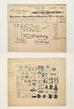 1899 antique HAMBLIN & RUSSELL MFG CO worcester ma HARDWARE WIRE GOODS invoice picture