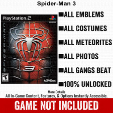 Spider-Man 3 100% All Items PS2 Memory Card CHEATS picture