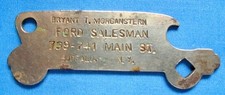 VTG FORD SALESMAN CAR SHAPE BOTTLE OPENER KEYCHAIN BUFFALO, N.Y. picture