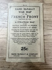 World War I Rand McNally War Map of French Front 1917 WWI EUC picture