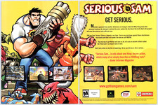Serious Sam - Xbox Vintage Print Ad Gotham Games Original Promo Poster Art 2002 picture