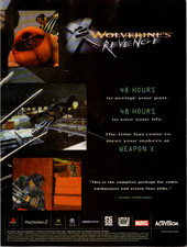 Activision X2 Wolverine's Revenge 2003 Video Game Magazine Ad Print Black picture