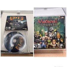 Lot Of 2 PC Games Medieval Conquest And Greed Black Border PC Games 2004 2010 picture