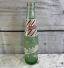 Vintage Dr Wells Soda Bottle Clear Light Green Camden Ark 10 fl ozs USA picture