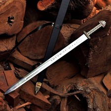 Hand Forged Custom King Ragnar Lothbrok Viking Sword, Stainless Steel Replica picture