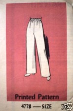 4778 Vintage Mail Order Pattern 1960's Pants 31 SEWING picture