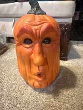 Vintage 1988 Scioto Ceramic Mold Halloween Pumpkin Jack O Lantern Face Light Up picture