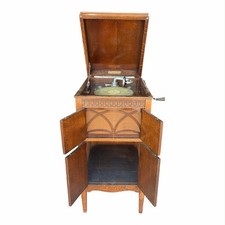 RARE Antique LAVETTE Wind Up Cabinet Phonograph Gramophone 78RPM Wood Hand Crank picture