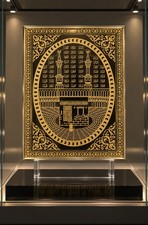 Ottoman Islamic Reverse Glass Painting Depicting Mecca with Asma-ul-Husna picture