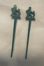 Vintage Howard Johnson's Snack Pic Sticks Set of 2 Dog Child Blue Circa 1950s picture