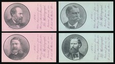 1880 Election New Haven Paper Co Hectograph Trade Card Set ALL 4 CANDIDATES RARE picture