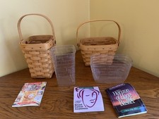 TWO Longaberger Horizon of Hope Baskets & Protectors 1997 + 1998 w/ cards picture