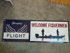 Yuengling Flight Fishing Banner 48x16 Welcome Fishermen Sign, Beer Fishing Decor picture