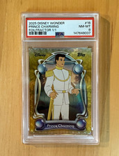 Topps 2025 Disney Wonder Prince Charming FoilFractor 1/1 #16 PSA 8 picture