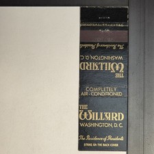 The Willard Washington DC Vintage Black Gold Design Matchbook picture
