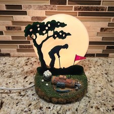 Hole 2 Golf Table Lamp with Silhouette Golfing by Moonlight⛳ picture