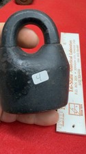 Antique Cast Iron Scandinavian Padlock Vintage Jail Lock - Star On Base No key 4 picture