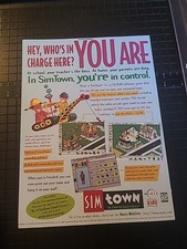 SimTown CD-ROM Vintage 1996 Print Ad 8X11 Great To Frame picture