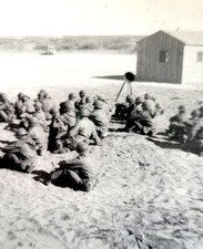 Korean War Era US Soldier in Uniform Classes on the Sand 1951 Org Military Photo picture