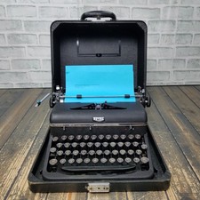 Vintage 1930's-1940's Royal Portable Aristocrat BLACK Typewriter + Case **READ** picture