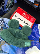 New SOLD OUT 2026 Disneyland Mickey Mouse Green Fuzzy Sherpa Ear Hat Cap Adult picture
