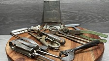 Vtg Antique Mid 1800s Can Opener Wizard Jar Wrench Krag Squeeze Gadget Lot 13pc picture