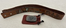 Publix Rare 1982 Handmade Leather Belt & 1980 50 Year Brass Belt Buckle VTG picture