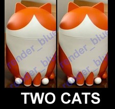 TWO BRAND NEW IKEA GREJSIMOJS CUTE ORANGE WHITE CAT SHAPED PLASTIC CONTAINERS😺 picture