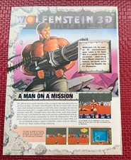 Wolfenstein 3D Nintendo Print Ad Poster Art 8”x 10.5” Vintage Vtg Rare Colorful picture