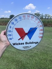 Wickes Buildings Thermometer Glass Face Salisbury NC Advertising North Carolina picture