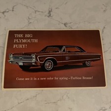 Original 1966 Plymouth Fury Oversized Postcard picture
