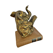 Vintage Elephant Reading F Scott Fitzgerald Bookend Literary Decor picture