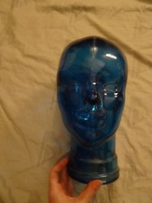 Glass Head Blue Mannequin Head for Display Hats Wigs Vidrios Reclados San Miguel picture