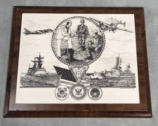 Vintage JOHN WILLS STUDIOS Cultured Marble UNITED STATES NAVY Plaque picture